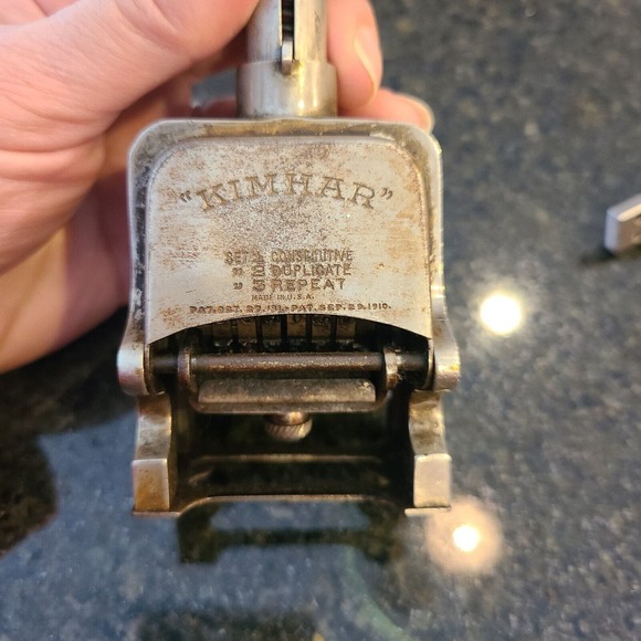 Vintage Office Kimhar Ink Number Stamper - Picture 2 of 7